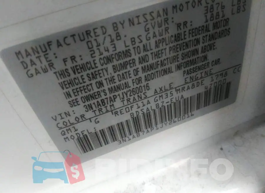 3N1AB7AP1JY260016 Photo# 9