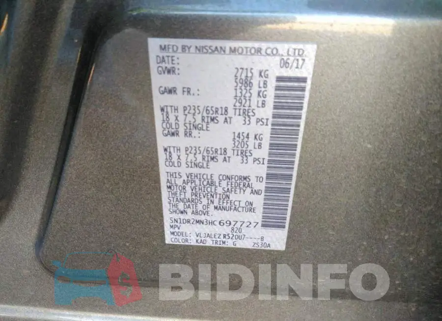 5N1DR2MN3HC697727 Photo# 9
