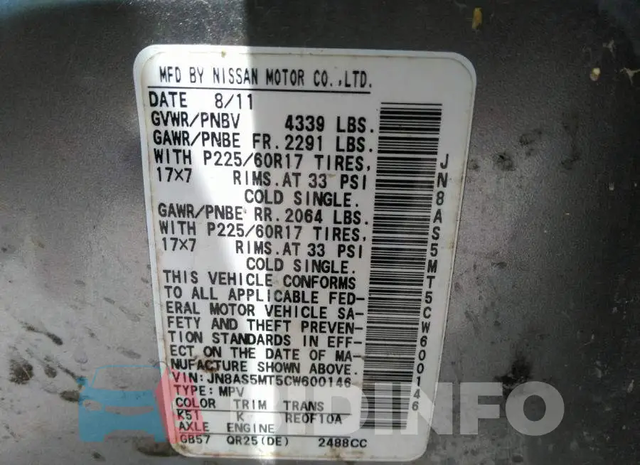 JN8AS5MT5CW600146 Photo# 9