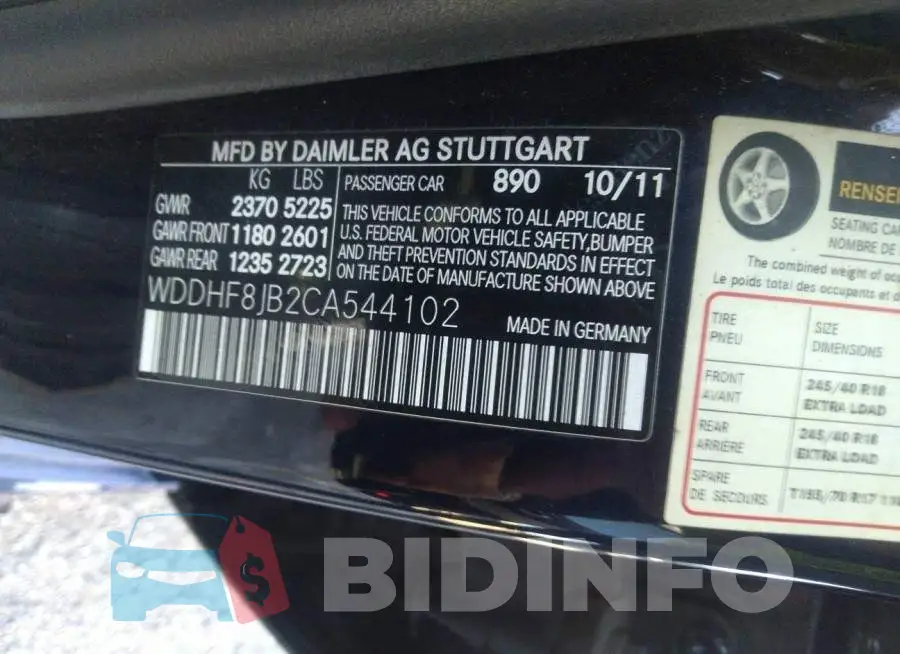 WDDHF8JB2CA544102 Photo# 9