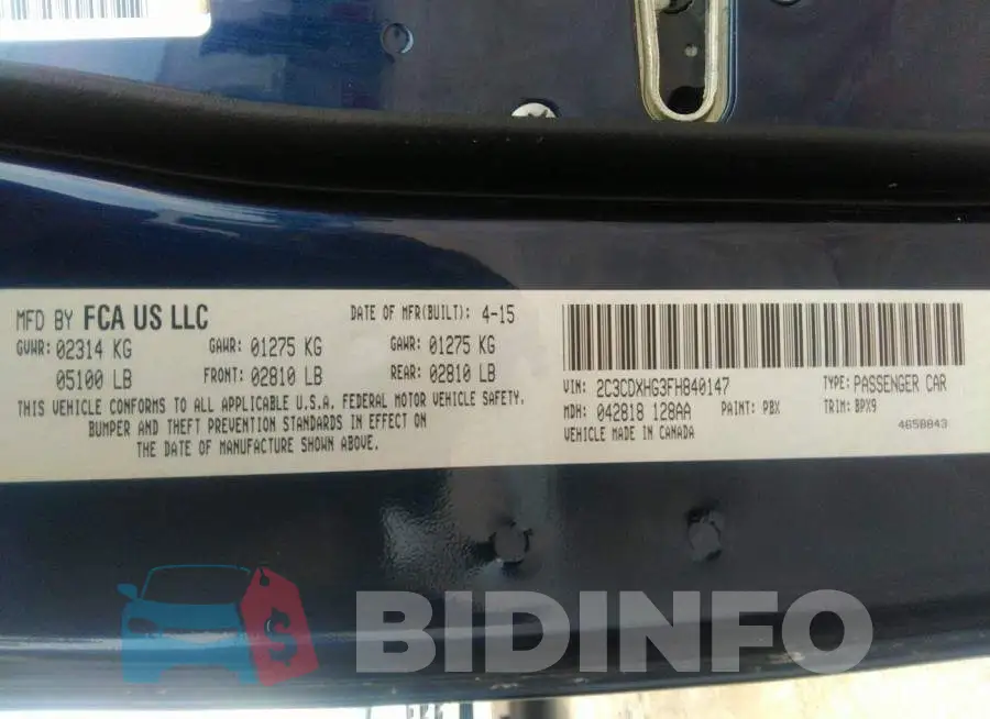 2C3CDXHG3FH840147 Photo# 9