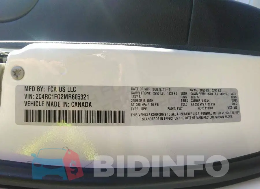 2C4RC1FG2MR605321 Photo# 9