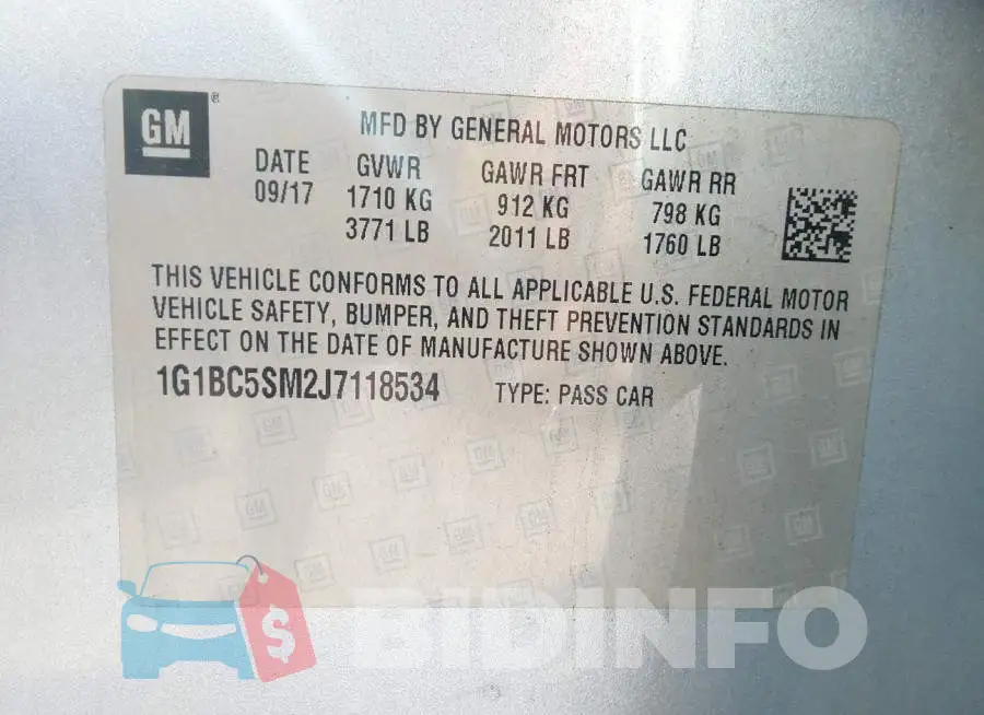 1G1BC5SM2J7118534 Photo# 9