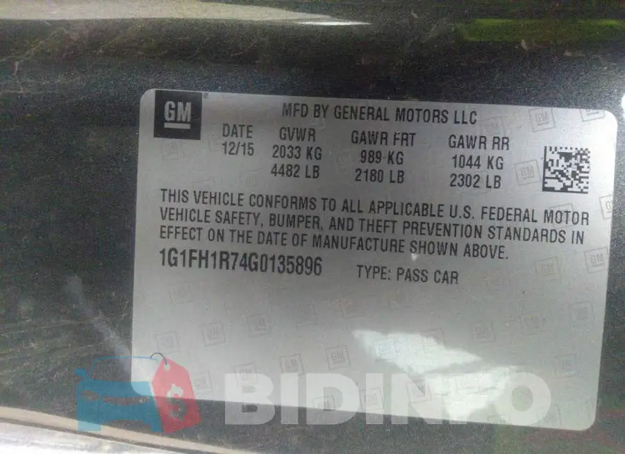 1G1FH1R74G0135896 Photo# 9