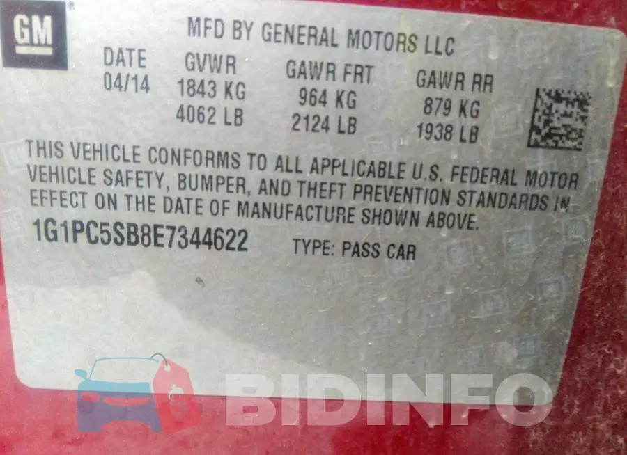 1G1PC5SB8E7344622 Photo# 9