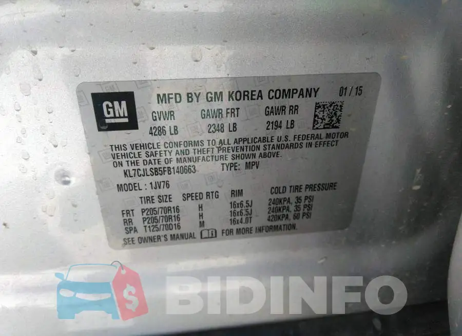 KL7CJLSB5FB140663 Photo# 9