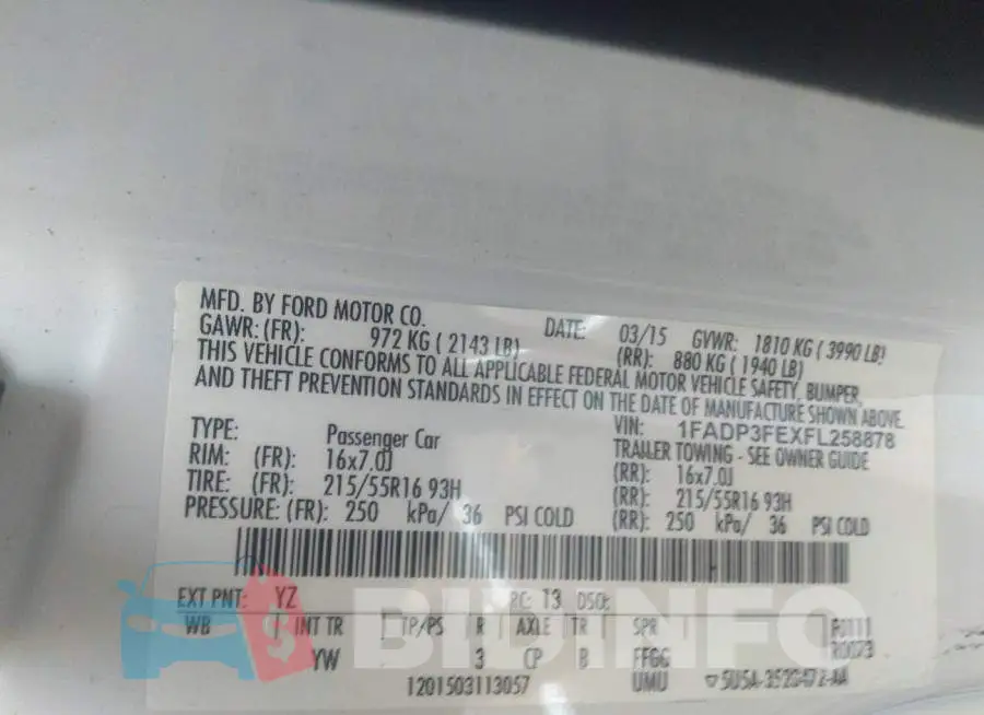1FADP3FEXFL258878 Photo# 9