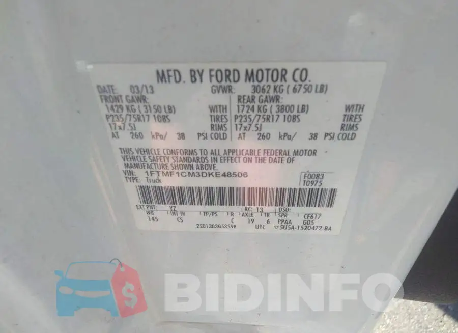 1FTMF1CM3DKE48506 Photo# 9