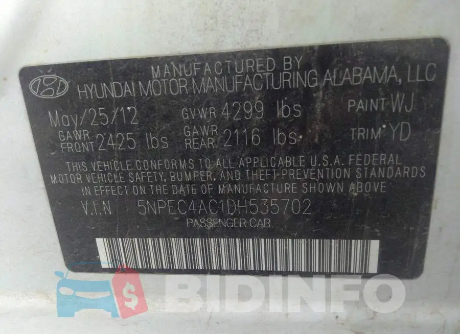5NPEC4AC1DH535702 Photo# 9