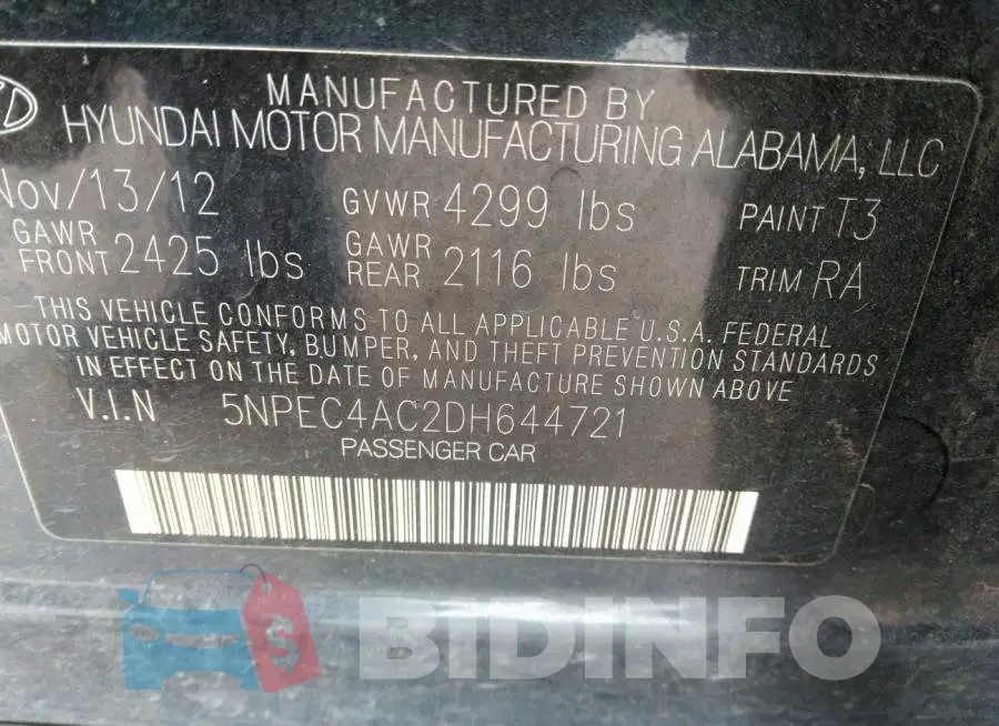 5NPEC4AC2DH644721 Photo# 9