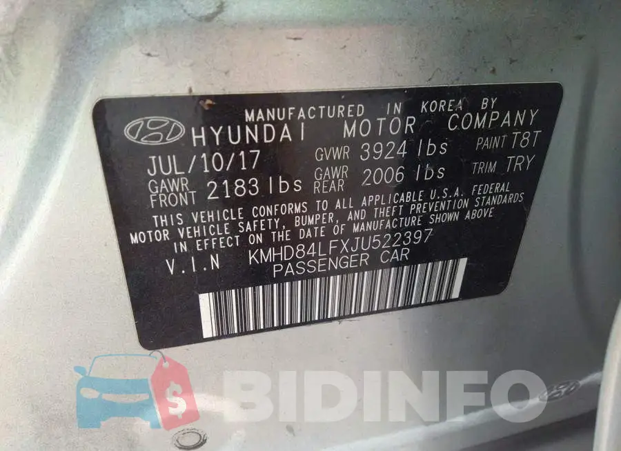 KMHD84LFXJU522397 Photo# 9