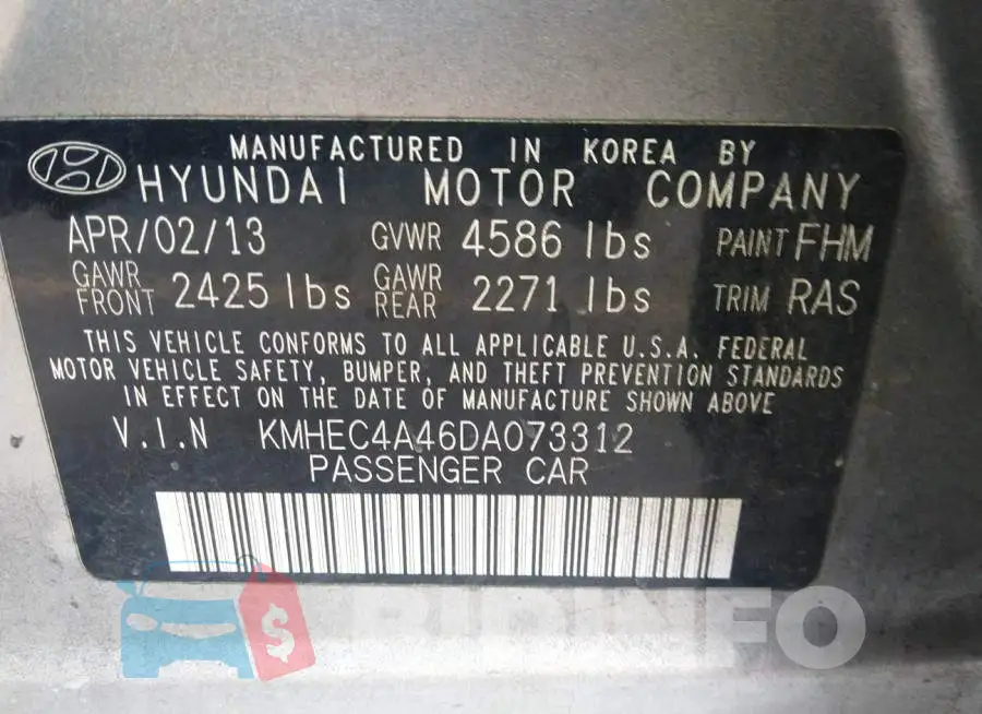KMHEC4A46DA073312 Photo# 9