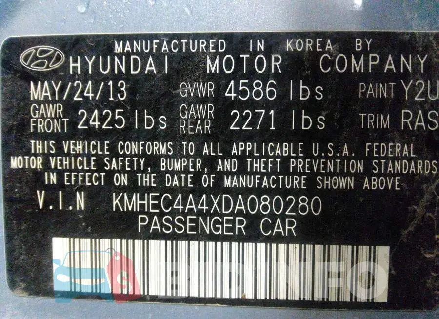 KMHEC4A4XDA080280 Photo# 9