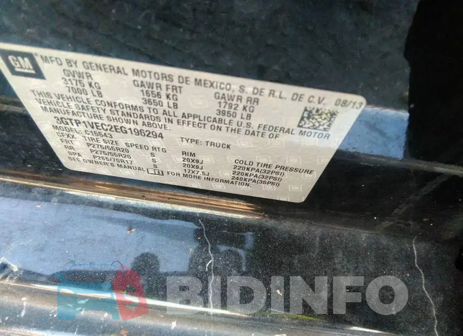 3GTP1VEC2EG196294 Photo# 9