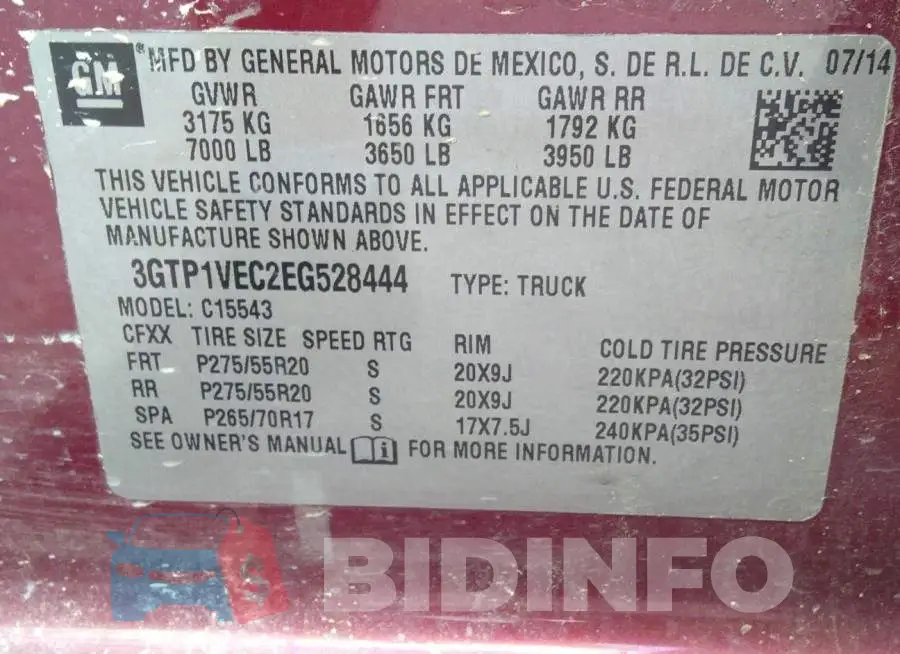 3GTP1VEC2EG528444 Photo# 9