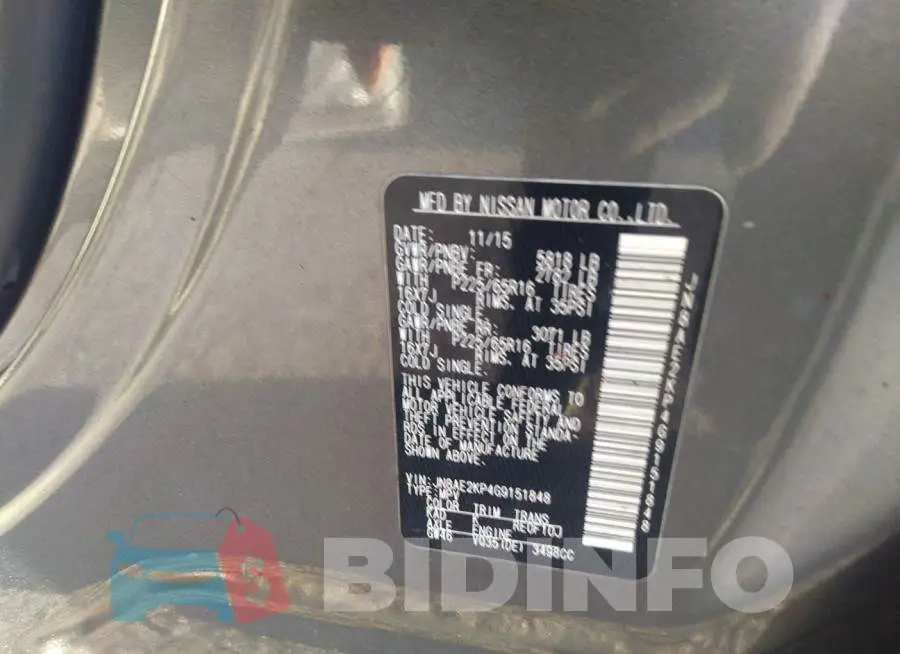 JN8AE2KP4G9151848 Photo# 9