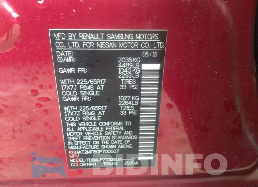 KNMAT2MT8GP700507 Photo# 9