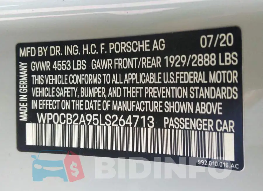 WP0CB2A95LS264713 Photo# 9