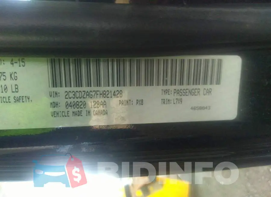 2C3CDZAG7FH821428 Photo# 9