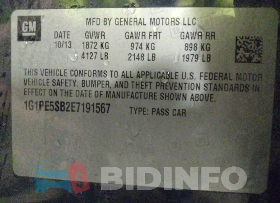 1G1PE5SB2E7191567 Photo# 9