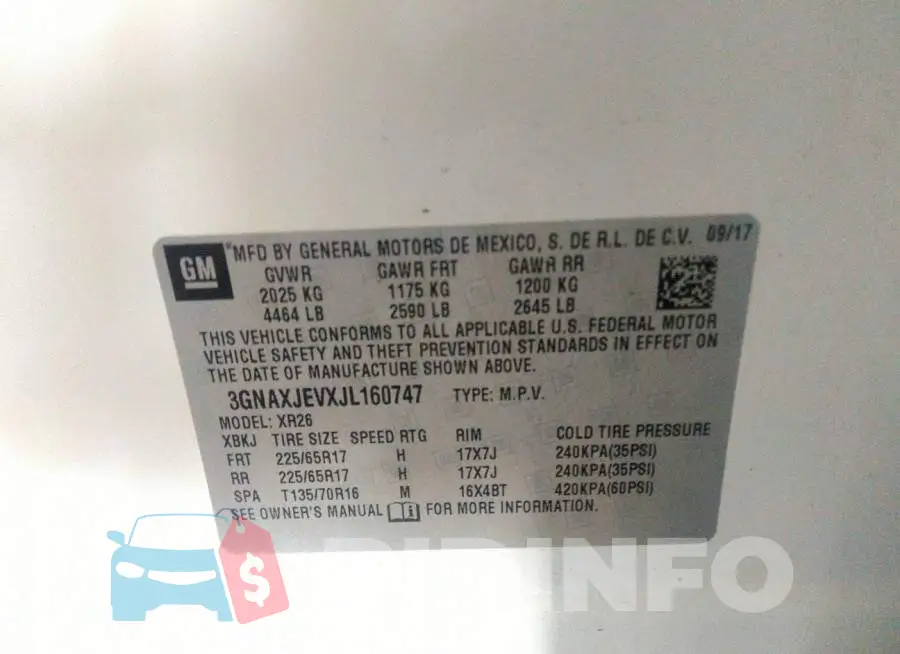 3GNAXJEVXJL160747 Photo# 9