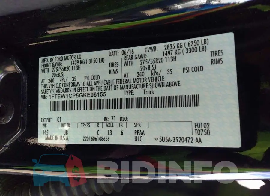 1FTEW1CP5GKE96155 Photo# 9