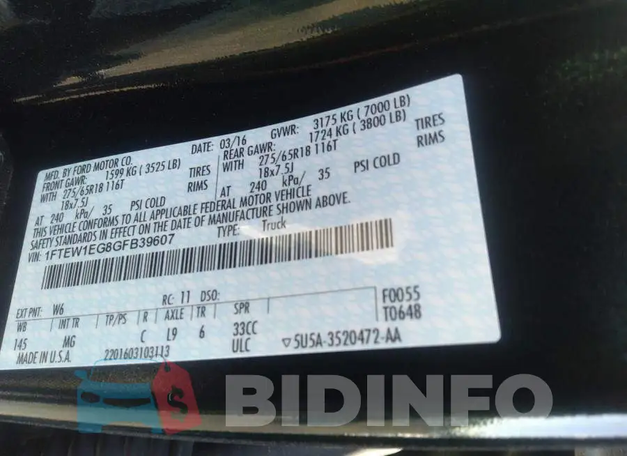 1FTEW1EG8GFB39607 Photo# 9