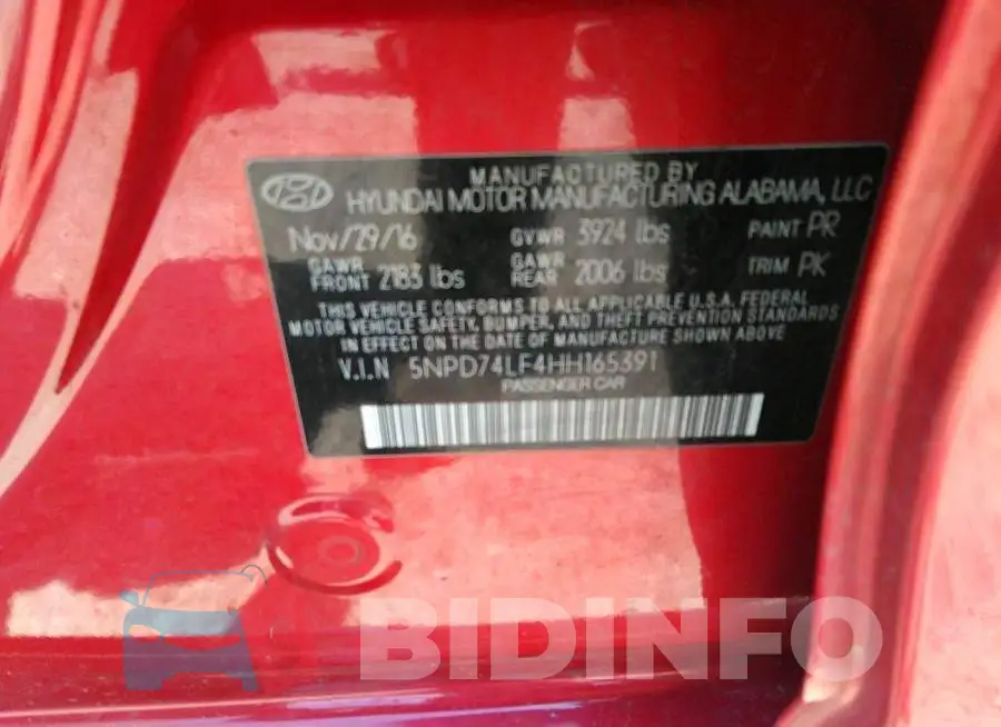 5NPD74LF4HH165391 Photo# 9