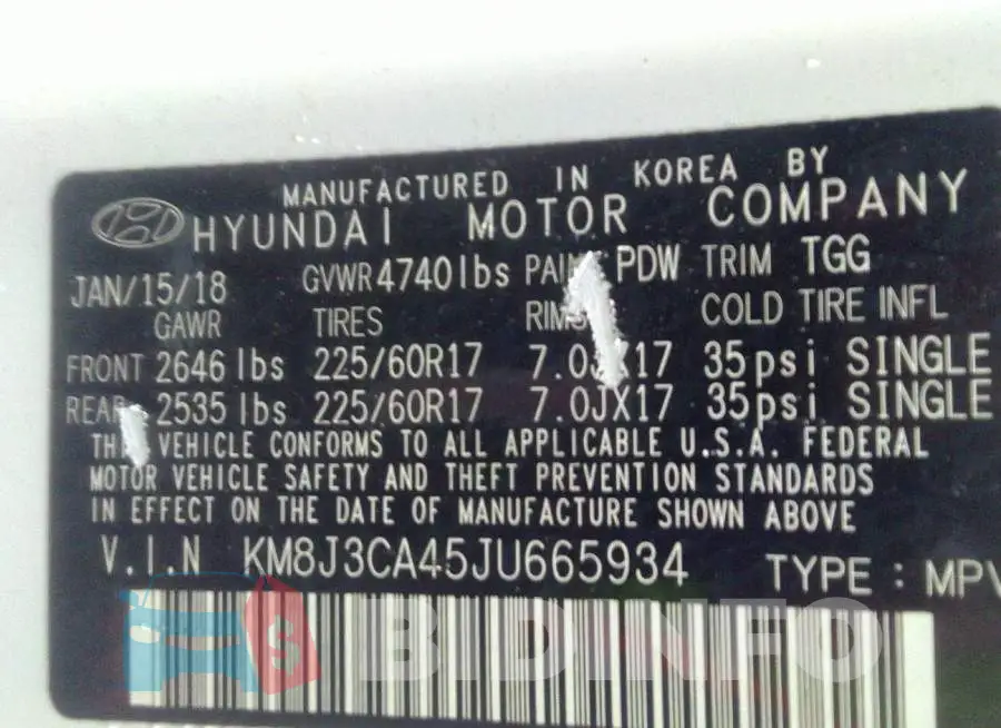 KM8J3CA45JU665934 Photo# 9