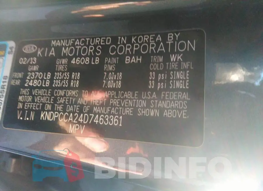 KNDPCCA24D7463361 Photo# 9