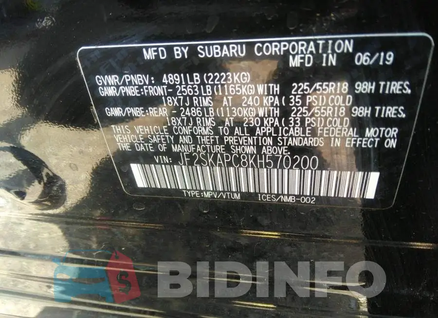 JF2SKAPC8KH570200 Photo# 9