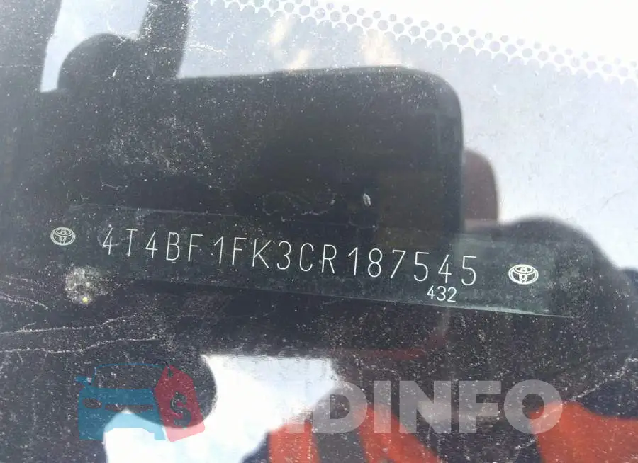 4T4BF1FK3CR187545 Photo# 9