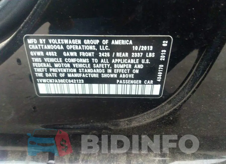 1VWCN7A30EC042123 Photo# 9