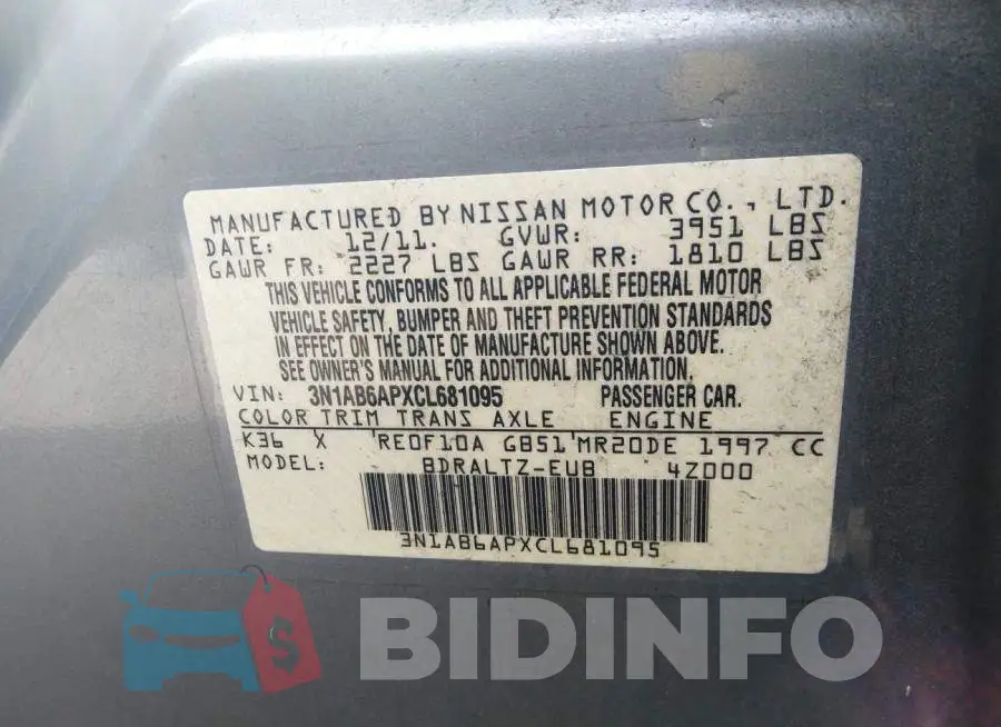 3N1AB6APXCL681095 Photo# 9