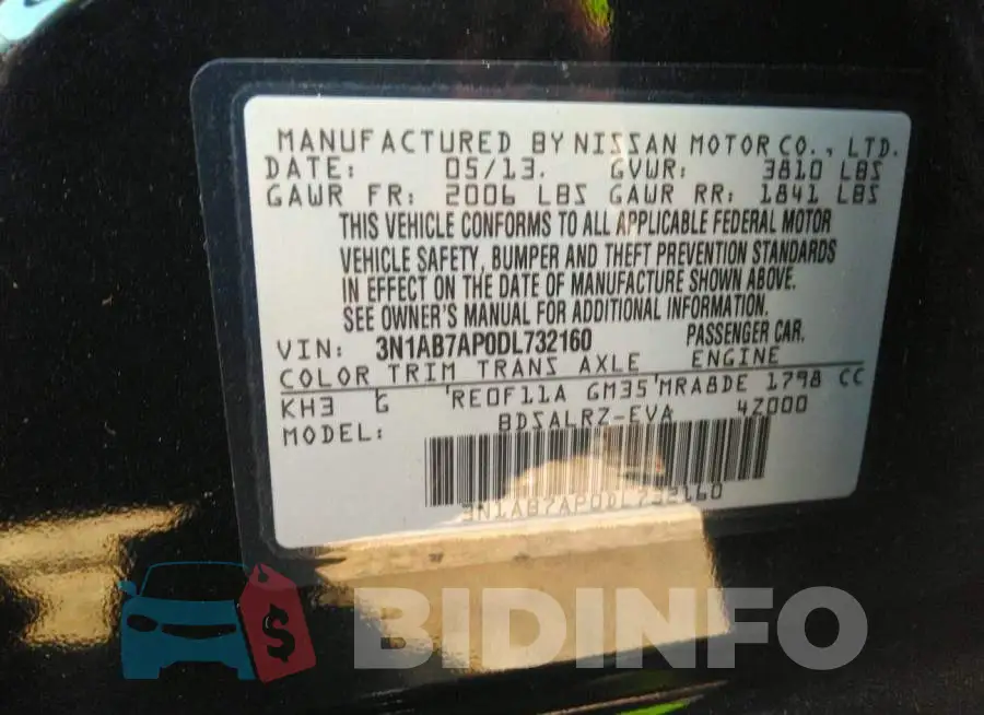 3N1AB7AP0DL732160 Photo# 9
