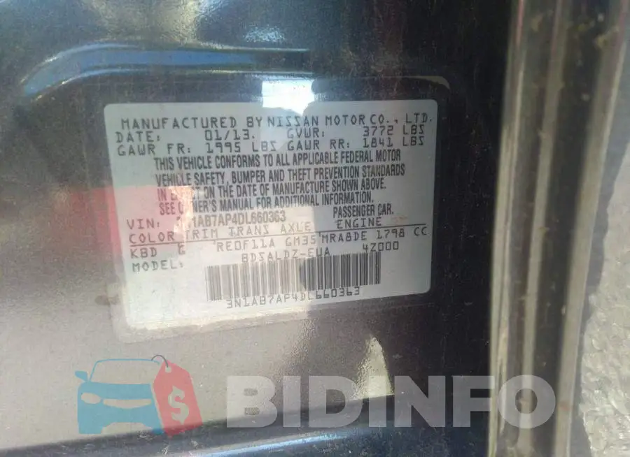3N1AB7AP4DL660363 Photo# 9