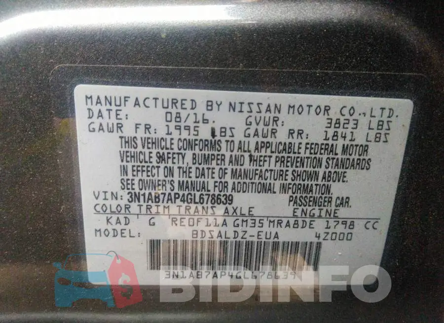 3N1AB7AP4GL678639 Photo# 9