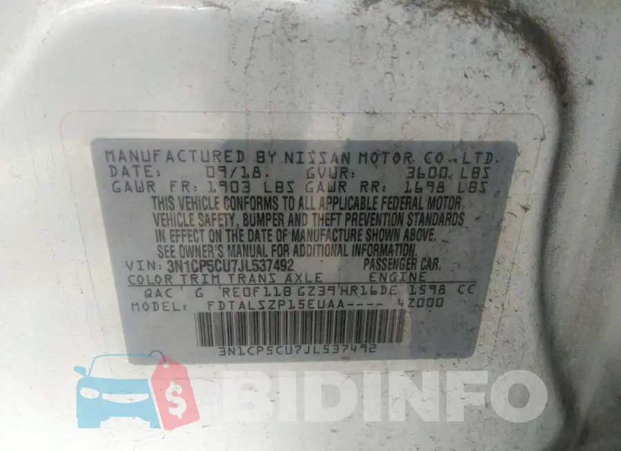 3N1CP5CU7JL537492 Photo# 9