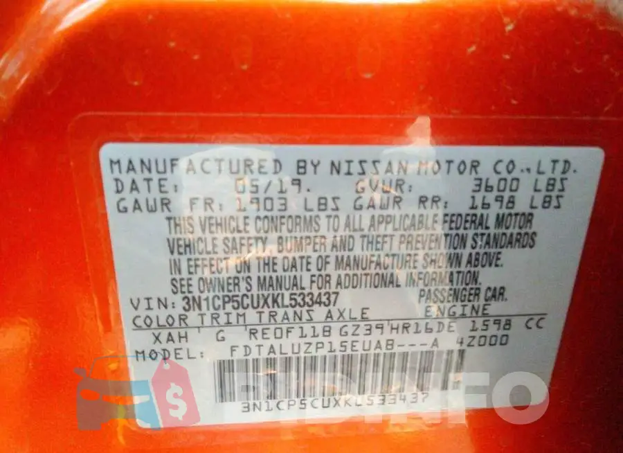 3N1CP5CUXKL533437 Photo# 9