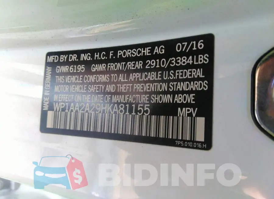 WP1AA2A29HKA81155 Photo# 9