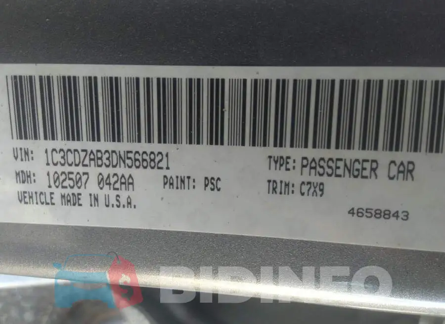1C3CDZAB3DN566821 Photo# 9
