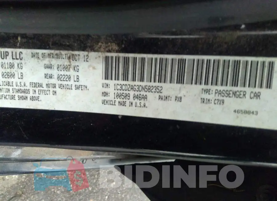 1C3CDZAG3DN582352 Photo# 9