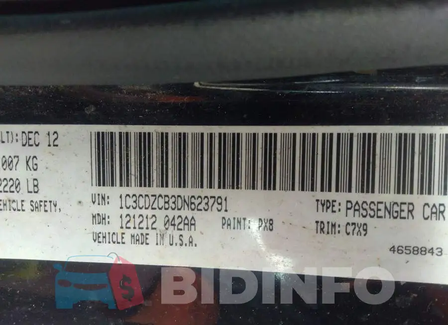 1C3CDZCB3DN623791 Photo# 9