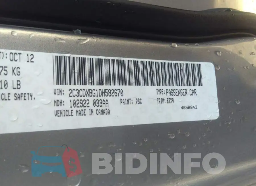 2C3CDXBG1DH582670 Photo# 9