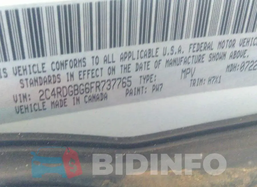 2C4RDGBG6FR737765 Photo# 9