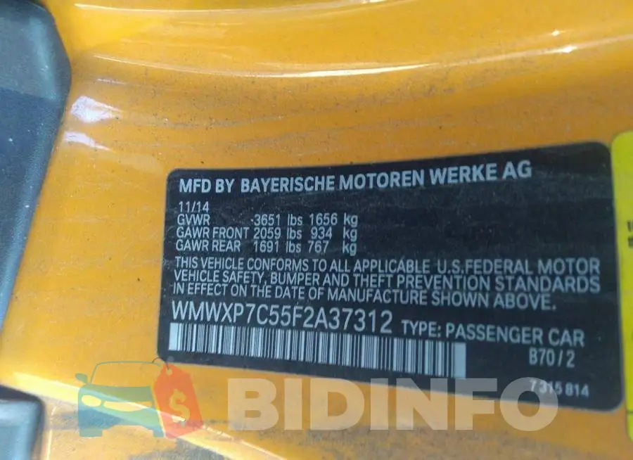 WMWXP7C55F2A37312 Photo# 9
