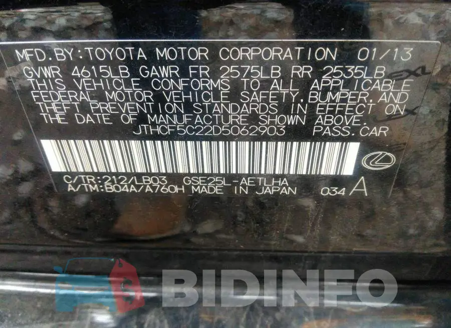 JTHCF5C22D5062903 Photo# 9