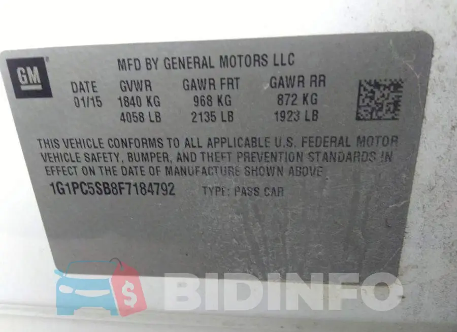 1G1PC5SB8F7184792 Photo# 9