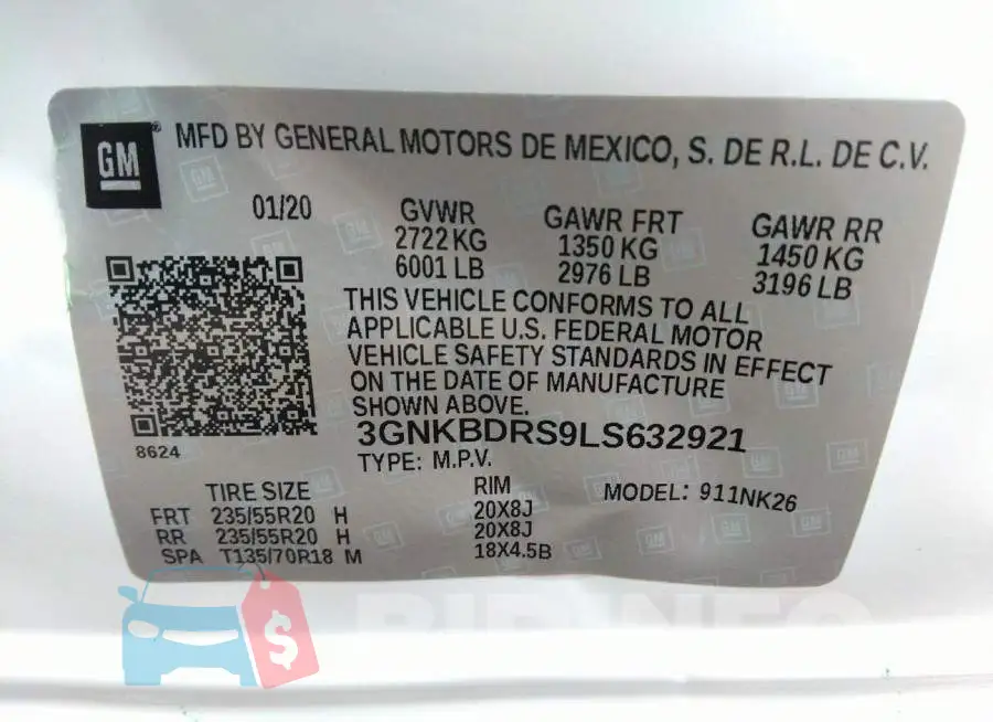 3GNKBDRS9LS632921 Photo# 9