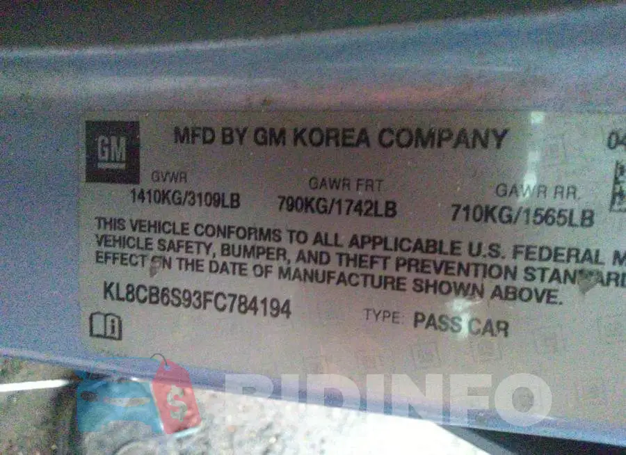 KL8CB6S93FC784194 Photo# 9